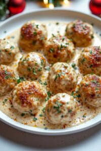 Куриные ёжики в сливочном соусе