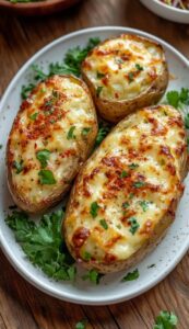 Запечённый картофель с беконом и сыром